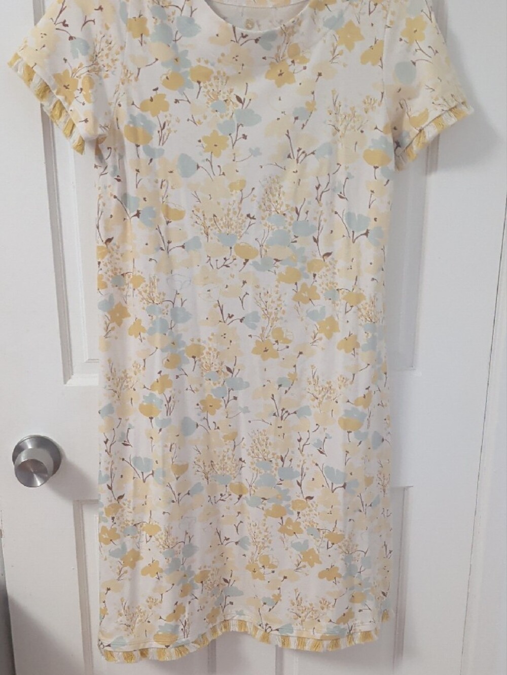 Spartina 449 Cream Dress with Yellow & Pale Blue Floral Print - Picture 4 of 5